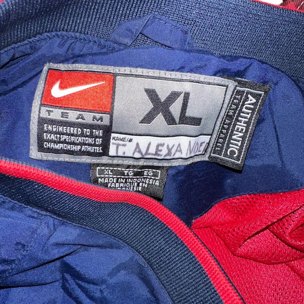 Nike Team University of Kansas KU Pullover Windbreaker Mens XL Red White Blue - Picture 10 of 11